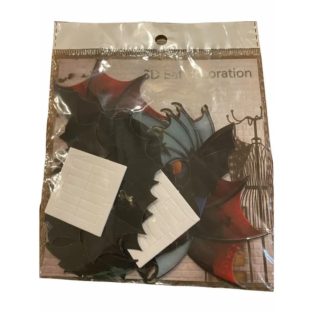 Halloween 3D Bats and Spider Decorations 4 Packs Multiple Sizes PVC Scary Bat